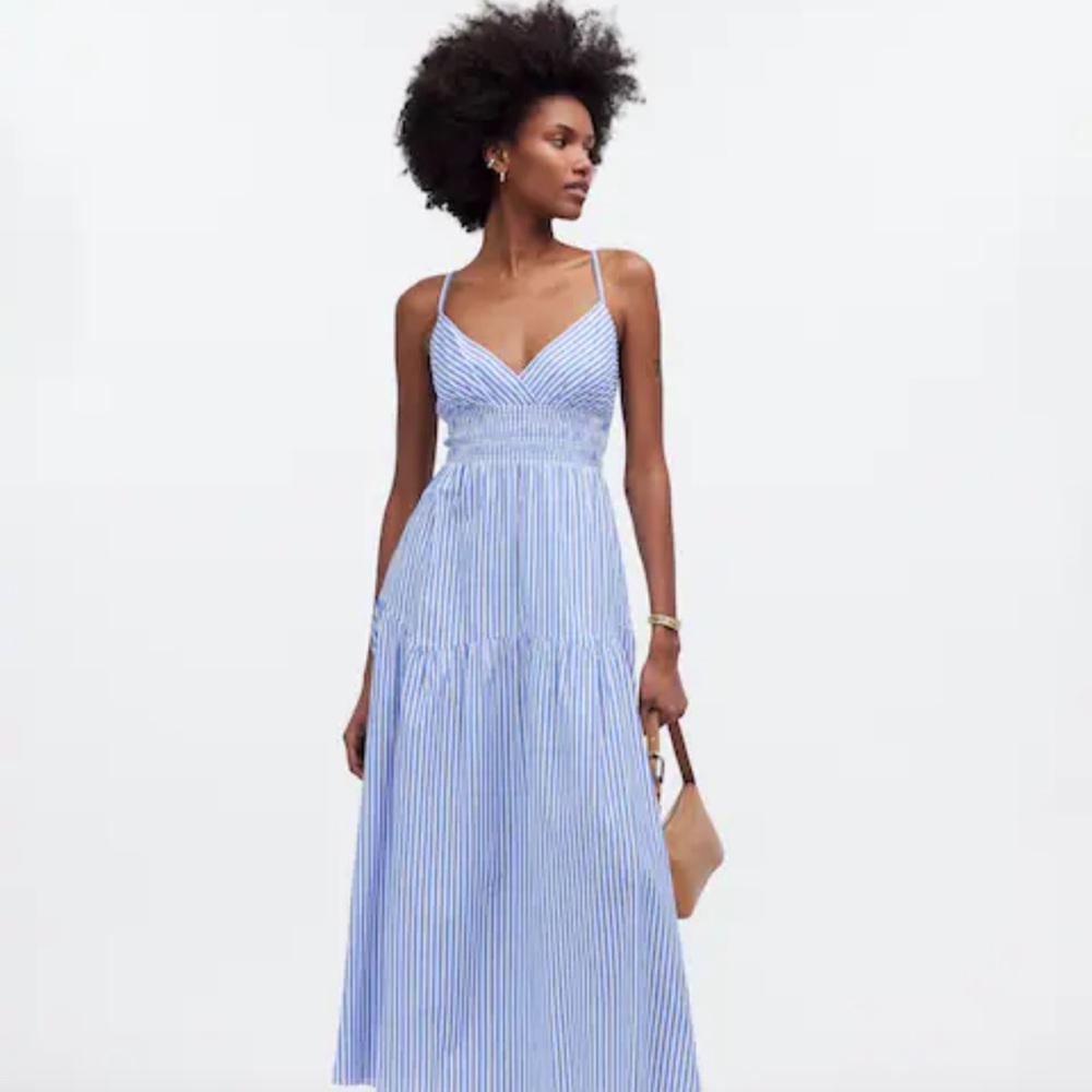 Madewell Empire Waist Tiered Maxi Dress In Stripe